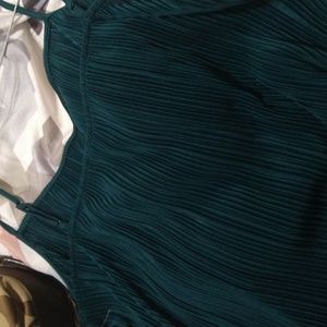 Green branded party dress